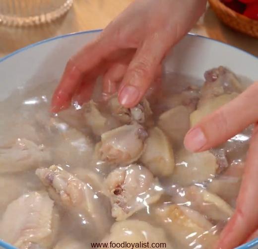 Wash the chicken wings again