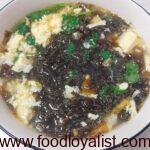 Chinese egg drop soup w purple seaweed-10 minutes.