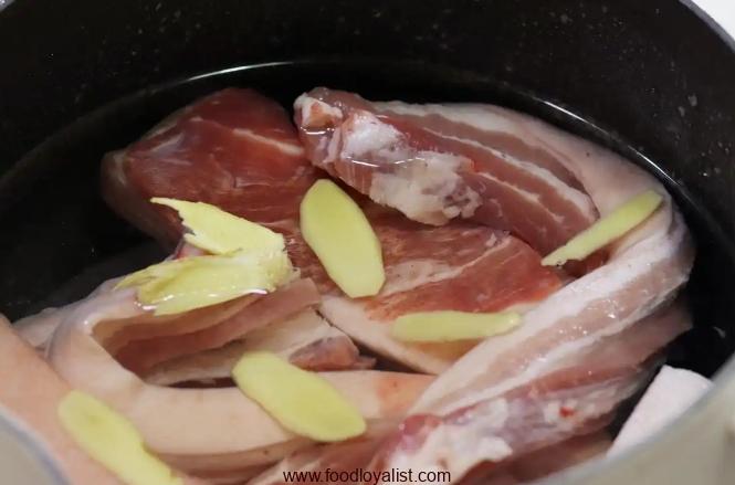 Soak pork for 1 hour